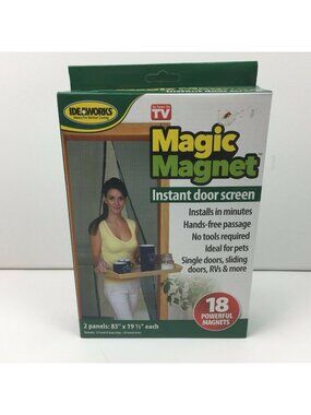 Ideaworks Magic Magnet Instant Door Screen 2 Panels As Seen On TV